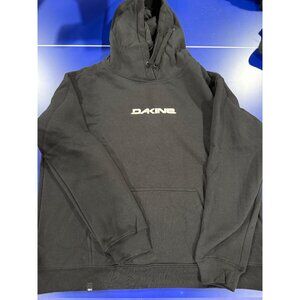 Dakine Black Pullover Hoodie L/G Logo Print Front Kangaroo Pocket Soft Cotton